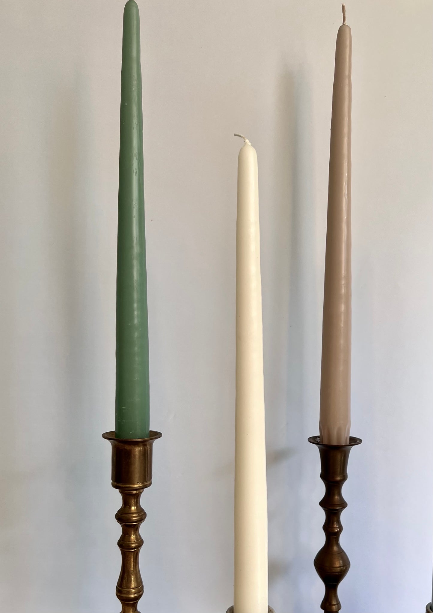 Sage Green Taper Candle 10"